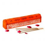 Coffin Box w/Storage - Red w/Silver Flower Design (CB-13), Each